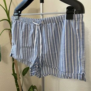Striped Pajama Boxer Shorts with Drawstring Waist